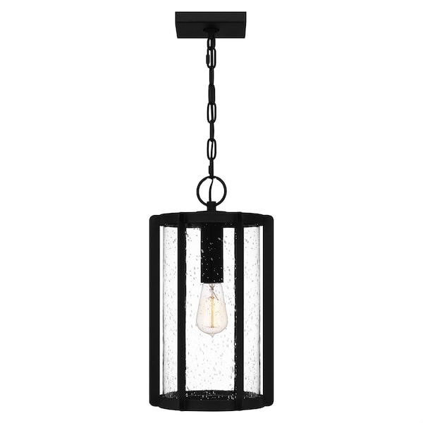 Quoizel Hazel 1-Light Earth Black Outdoor Hanging Lantern HAZ1909EK - main